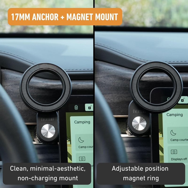 EveryAmp Phone Mount Dash Anchor (Version 2) with 17mm Magnet Mount fits Rivian R1T & R1S 2022-2026 - Mount Cell Phones, Tablets, Microphones, Radar Detectors and More with No Screws or Adhesives - Image 5